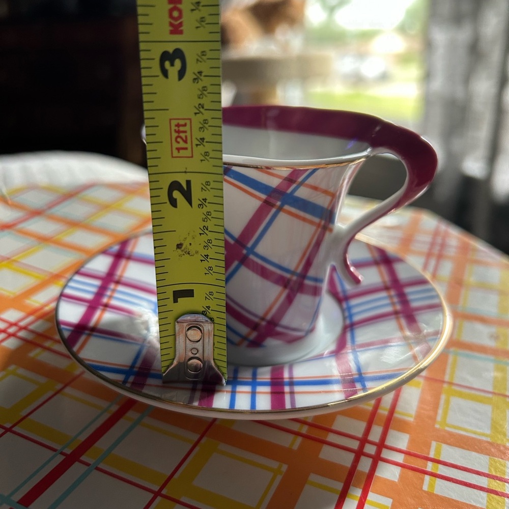 Plaid Multicolor Tea Set - Picture 2 of 5